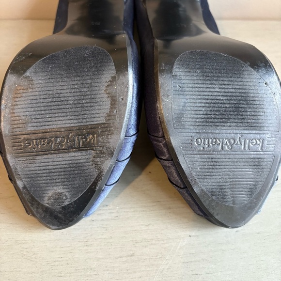 Kelly & Katie Blue Satin Peep Toe High Heels Pumps 8.5 Stiletto 4" Elegant - Picture 11 of 13